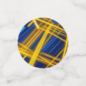 Glowing Neon Abstract Cyan Yellow Cyberpunk Lines コンフェッティ (スモール正面)