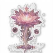 Glowing Neon Heart Cyberpunk Vinyl Sticker シール (正面)