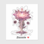 Glowing Neon Heart Cyberpunk Vinyl Sticker シール (シート)