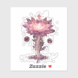 Glowing Neon Heart Cyberpunk Vinyl Sticker シール