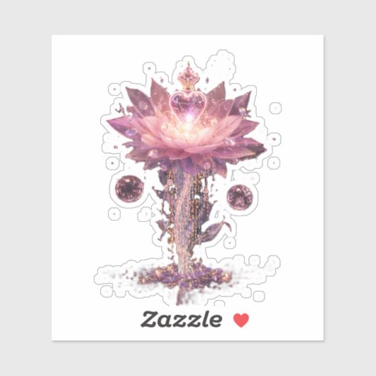 Glowing Neon Heart Cyberpunk Vinyl Sticker シール (シート)