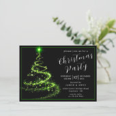 Glowing Neon Tree Christmas Party Invitation 招待状 (スタンド正面)