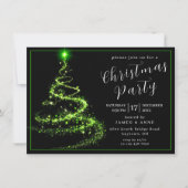 Glowing Neon Tree Christmas Party Invitation 招待状 (正面)