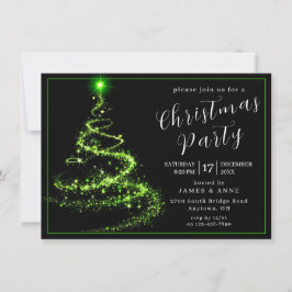 Glowing Neon Tree Christmas Party Invitation 招待状