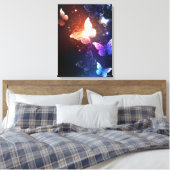 Glowing Night Butterflies キャンバスプリント (インサイチュ (寝室))