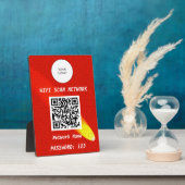 Glowing Orange Leather Free Wifi Scan & QR Code フォトプラーク (側面)