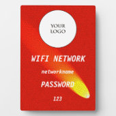Glowing Orange Leather Share Wifi Network フォトプラーク (正面)