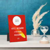 Glowing Orange Leather Share Wifi Network フォトプラーク (側面)