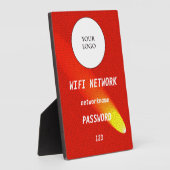 Glowing Orange Leather Share Wifi Network フォトプラーク (側面)