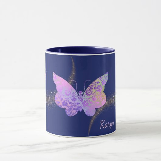 Glowing Pattern Butterfly Personalized マグカップ (中央)