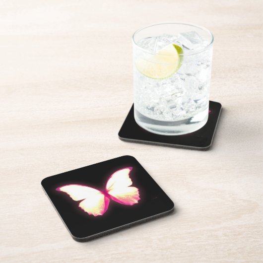 Glowing Pink Butterfly Coasters コースター (右側)