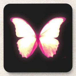 Glowing Pink Butterfly Coasters コースター