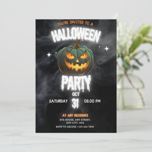 Glowing Pumpkin Halloween Party  招待状 (スタンド正面)
