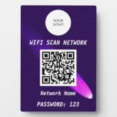 Glowing Purple Leather Free Wifi Scan & QR Code フォトプラーク (正面)