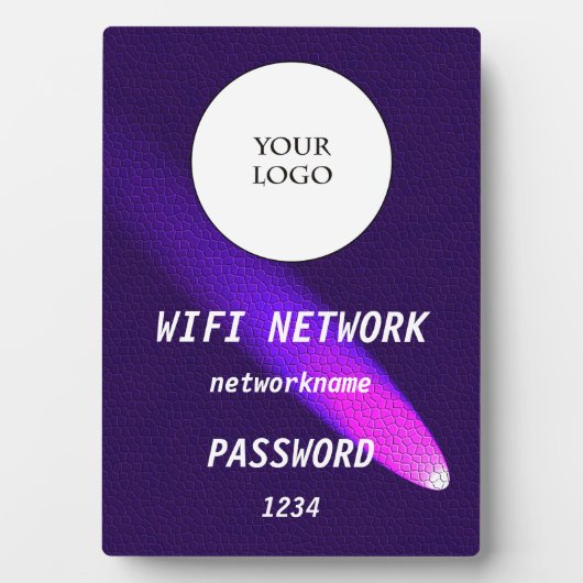 Glowing Purple Leather Share Wifi Network フォトプラーク (正面)