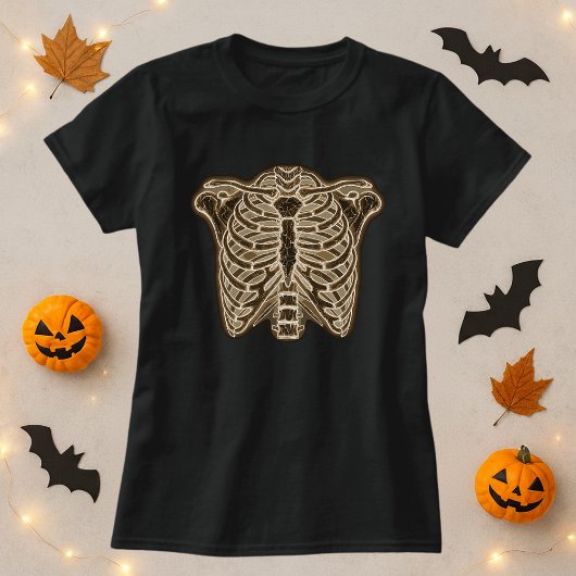 Glowing Ribcage Skeleton Halloween Tシャツ