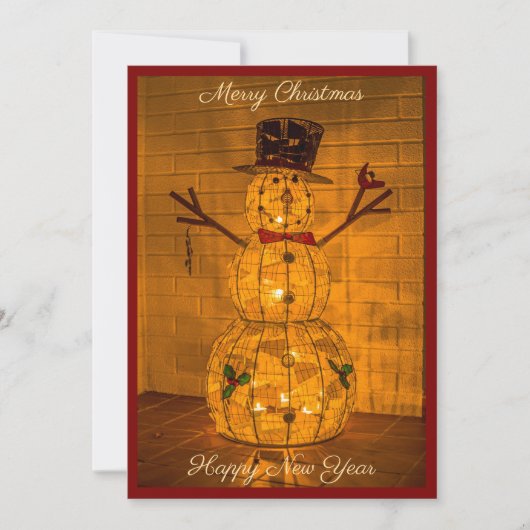 Glowing Snowman Holiday Card シーズンカード (正面)