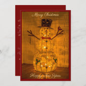 Glowing Snowman Holiday Card シーズンカード (正面/裏面)
