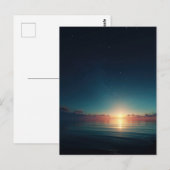 Glowing Starry Night Ocean Sunrise ポストカード (正面/裏面)