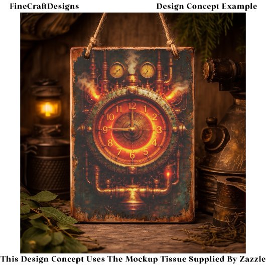  Glowing Steampunk Industrial Clock FG8 Decoupage 薄葉紙