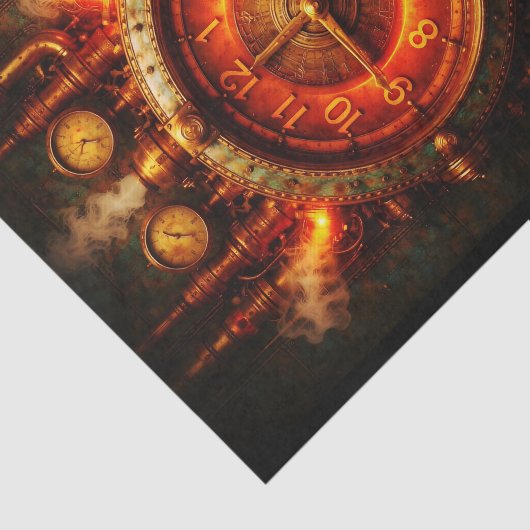  Glowing Steampunk Industrial Clock FG8 Decoupage 薄葉紙 (詳細)