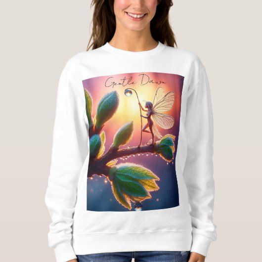 Glowing sunrise background with winged creature スウェットシャツ (正面)