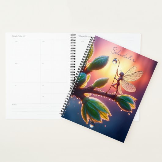 Glowing sunrise background with winged creature プランナー手帳 (ディスプレー)