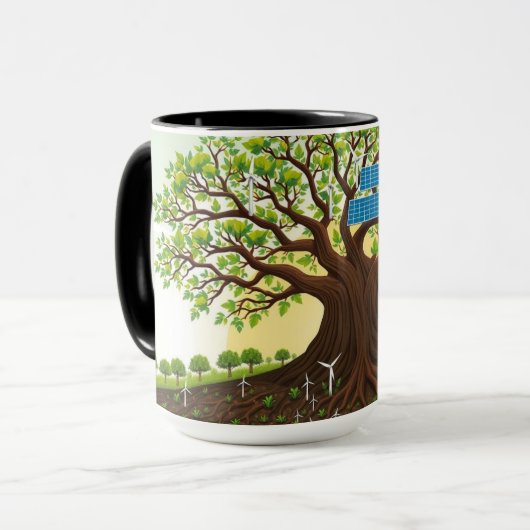 Glowing Tree of Life with Clean Power Now マグカップ (正面左)