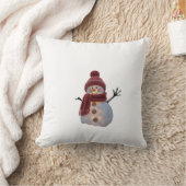 Glowing Winter Snowman - Cozy Christmas Night クッション (ブランケット)