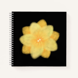 Glowing Yellow Floral Spiral Notebook – Elegant  ノートブック