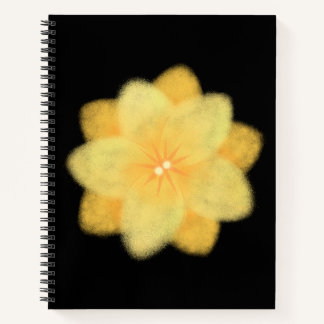 Glowing Yellow Floral Spiral Notebook – Elegant  ノートブック