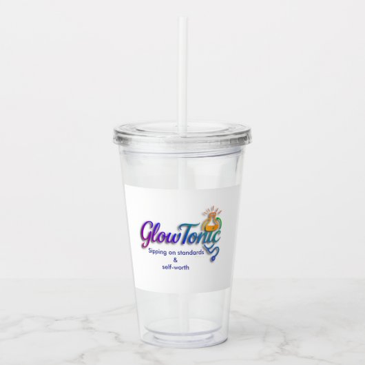 GlowTonic: Glow On The Goプラスチックタンブラー – 16oz アクリルタンブラー (正面)