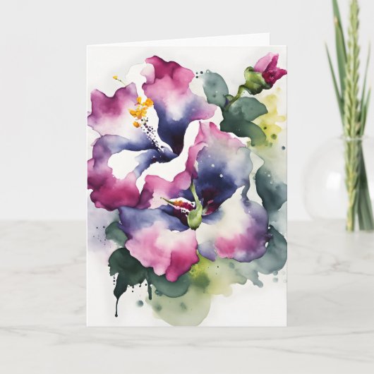 Gloxinia - Watercolor flowers カード (正面)