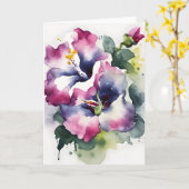 Gloxinia - Watercolor flowers カード (黄色い花)