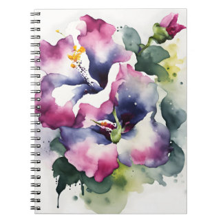 Gloxinia - Watercolor flowers ノートブック