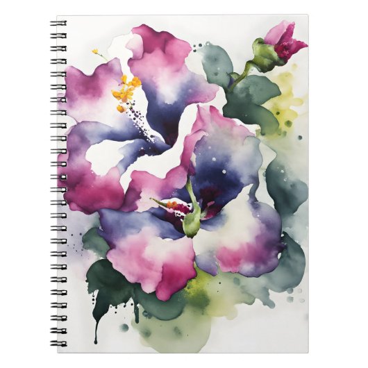 Gloxinia - Watercolor flowers ノートブック (正面)