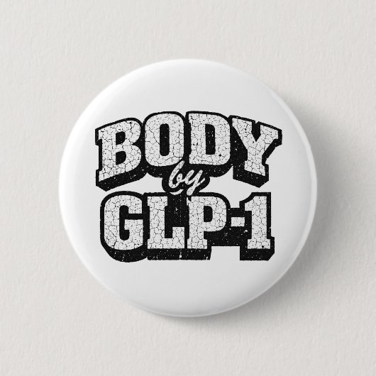 GLP-1でBODY 缶バッジ (正面)
