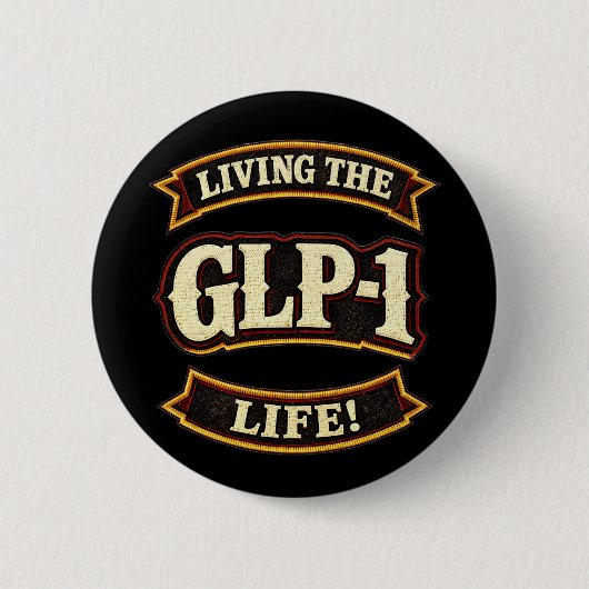 GLP-1大好き/GLP-1ライフを生きる 缶バッジ (正面)