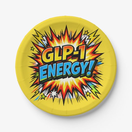 GLP-1 Energy Comic Pop Art   ペーパープレート (正面)