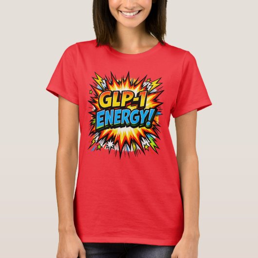 GLP-1 Energy Comic Pop Art   Tシャツ (正面)