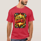 GLP-1 LIFE! Comic Pop Art Tシャツ (正面)