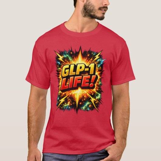 GLP-1 LIFE! Comic Pop Art Tシャツ (正面)