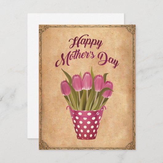 Glücklicher Muttertag Vintage シーズンカード (正面/裏面)