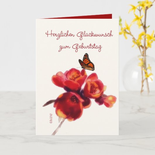 Glückwunschのzum Geburtstagをherzlichen カード (黄色い花)