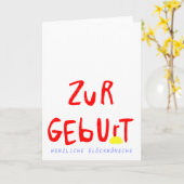 Glückwünsche zur Geburt mit Igel カード (黄色い花)
