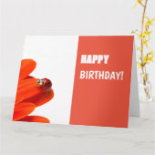 Glückwunschkarte Marienkäfer auf oranger Blüte カード (黄色い花)