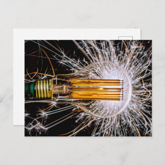 Glühbirne mit sprühenden Funken ポストカード (正面/裏面)