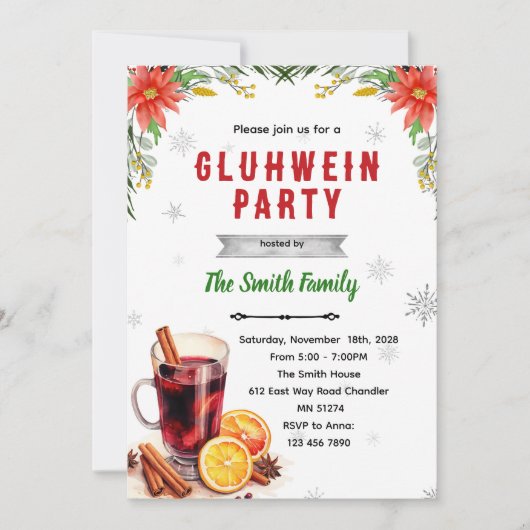Gluhwein Party Christmas Party invitation 招待状 (正面)