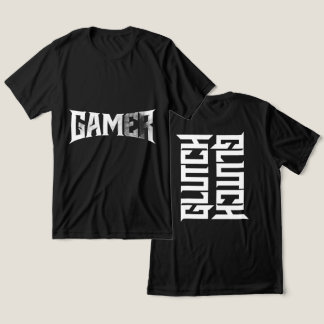 GLUTCH - 鋭い競争ゲームタイポグラフィTシャツ トライブレンドＴシャツ