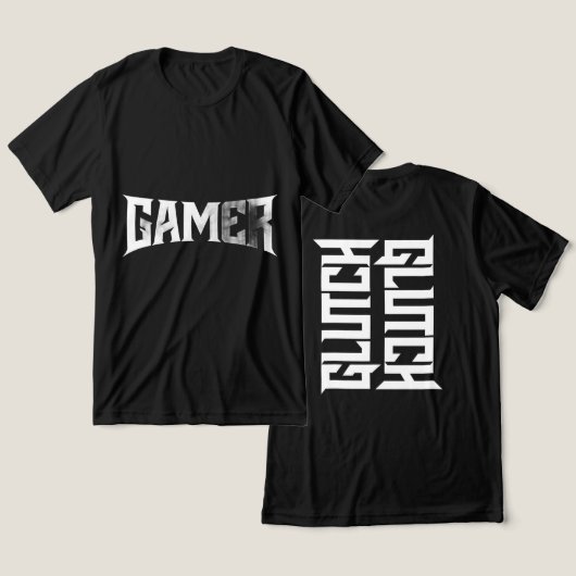 GLUTCH – Sharp Competitive Gaming Typography Shirt トライブレンドＴシャツ (デザイン正面&裏面)